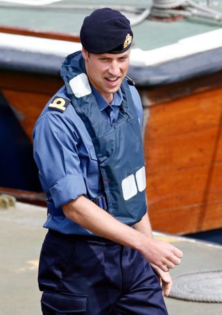 Prince William trains with the Royal Navy at Britannia Royal Naval College
