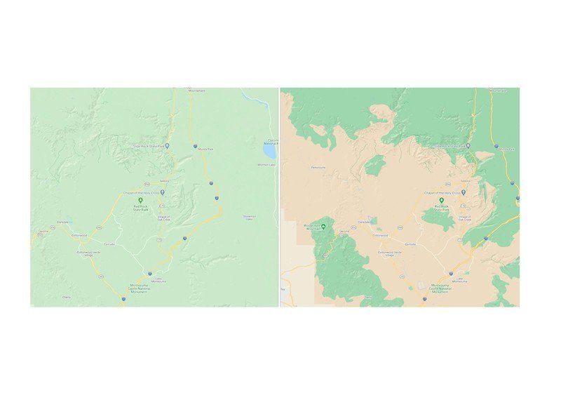 Google Maps Detailed Natural Features