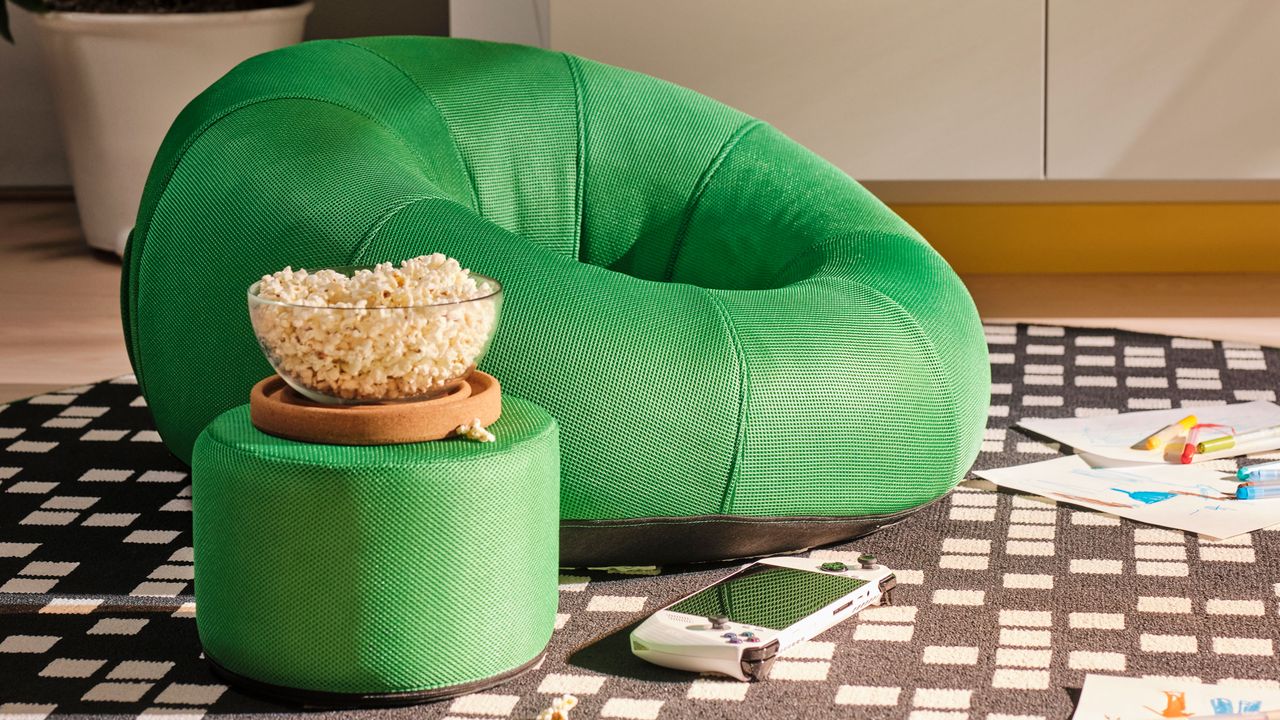 Green IKEA armchair