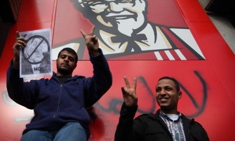 Though Egyptian protesters went without basic necessities, rumors emerged that they were being compensated with Kentucky Fried Chicken.