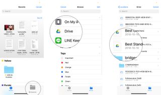 How to attach files from other Cloud Storage system by showing steps: Tap on Browse, tap the app you'd like to attach files from, select the files you want to attach to your email.
