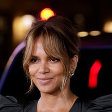 halle berry with curtain bangs on red carpet