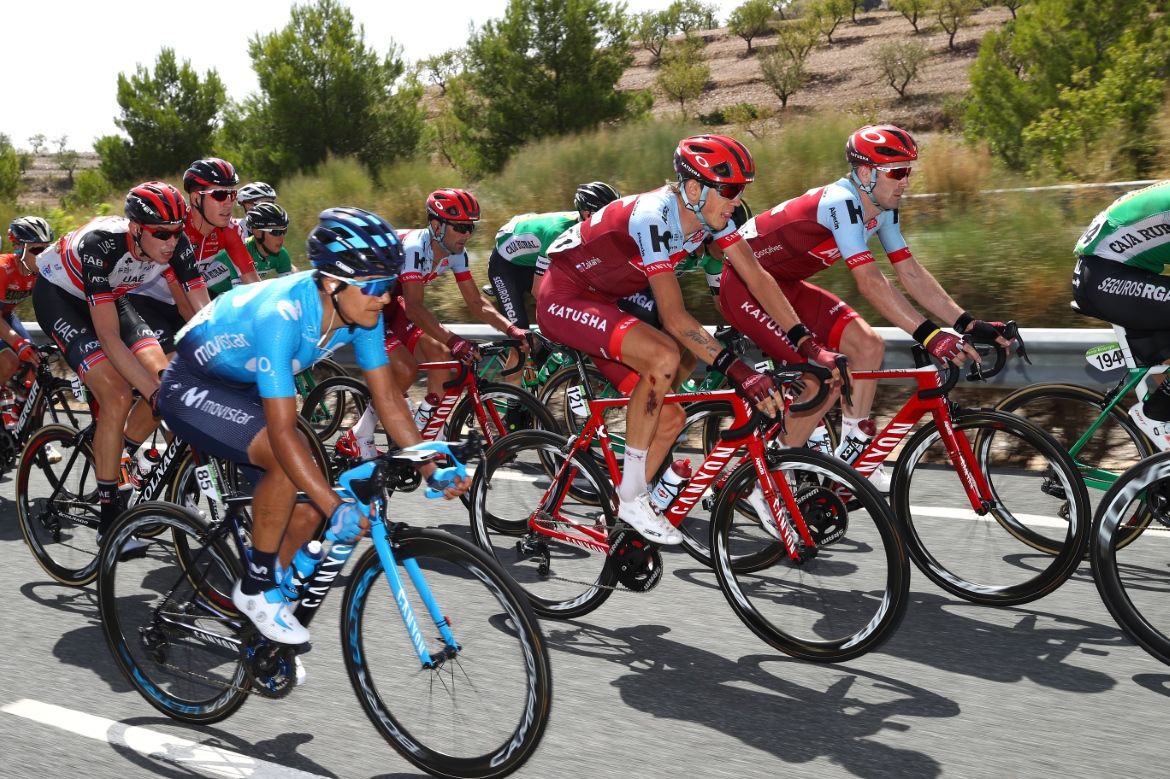 Ilnur Zakarin (Katusha-Alpecin) in action at the Vuelta a Espana.