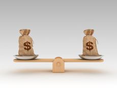 Seesaw Scale with Dollar Money