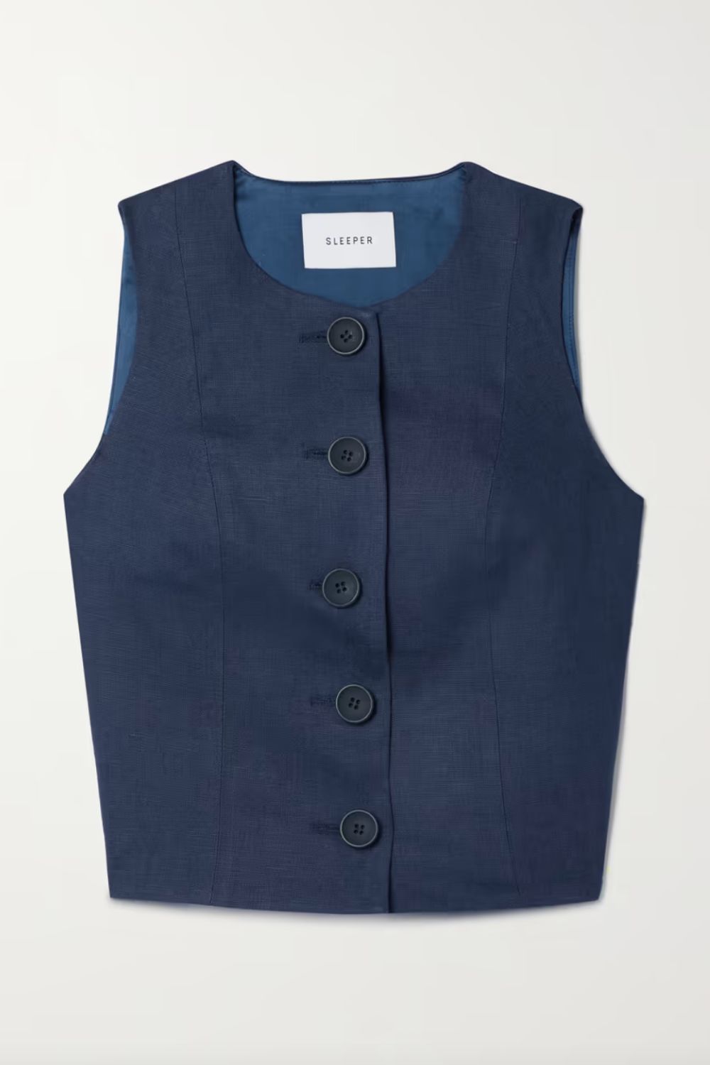 Sleeper Lili Marleen satin-trimmed linen vest