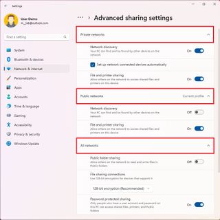 Advanced sharing settings