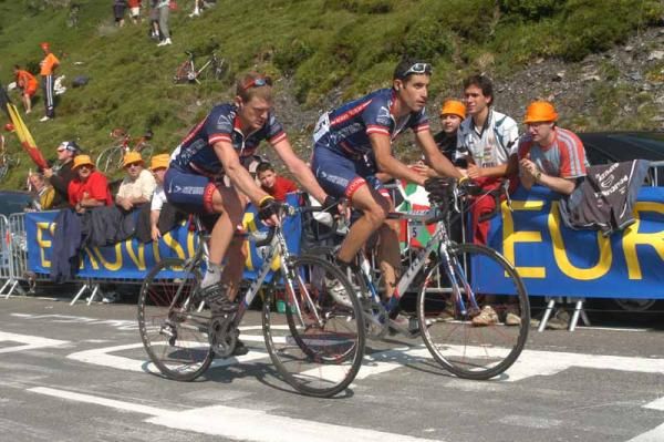 Riding in the mountains of the Tour de France with former teammate Floyd Landis