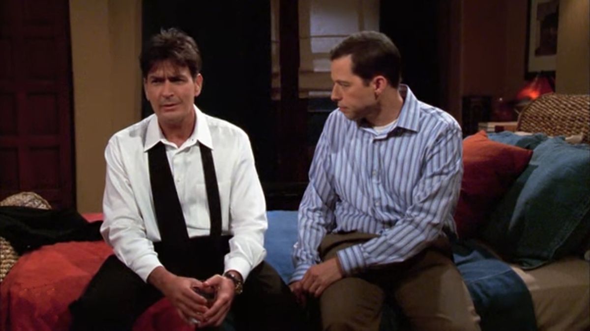 Charlie Sheen and Jon Cryer on Two and a Half Men