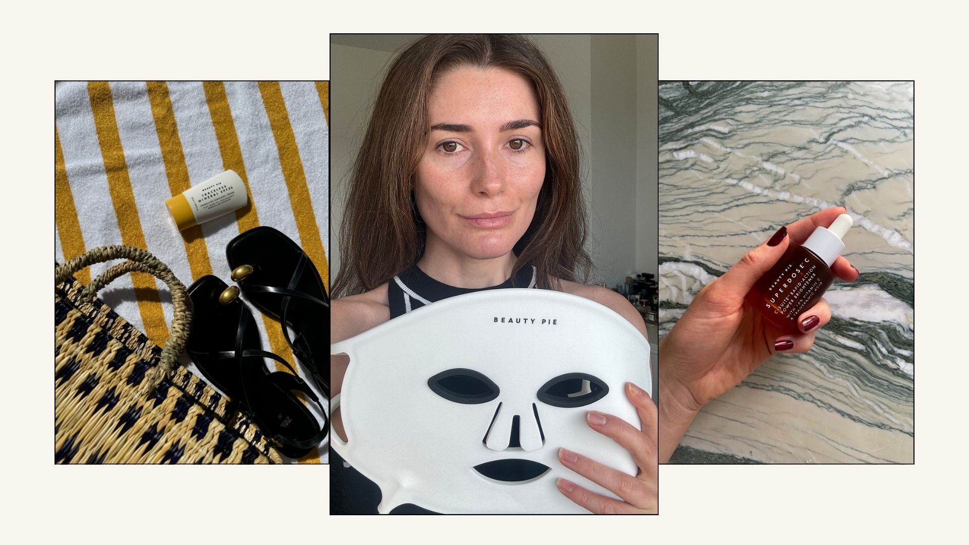 Eleanor testing Beauty Pie products