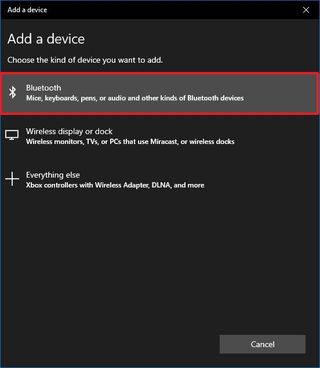 Bluetooth option on Windows 10