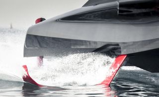 The Foiler superyacht hovering above the water, by Enata Marine