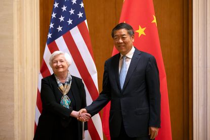 Treasury Secretary Janet Yellen and Chinese Vice Premier He Lifeng.