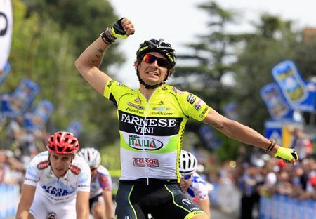 Do you think Filippo Pozzato's happy about his victory?