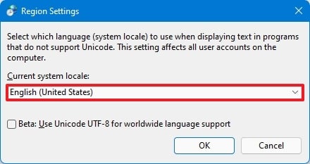 Current system locale