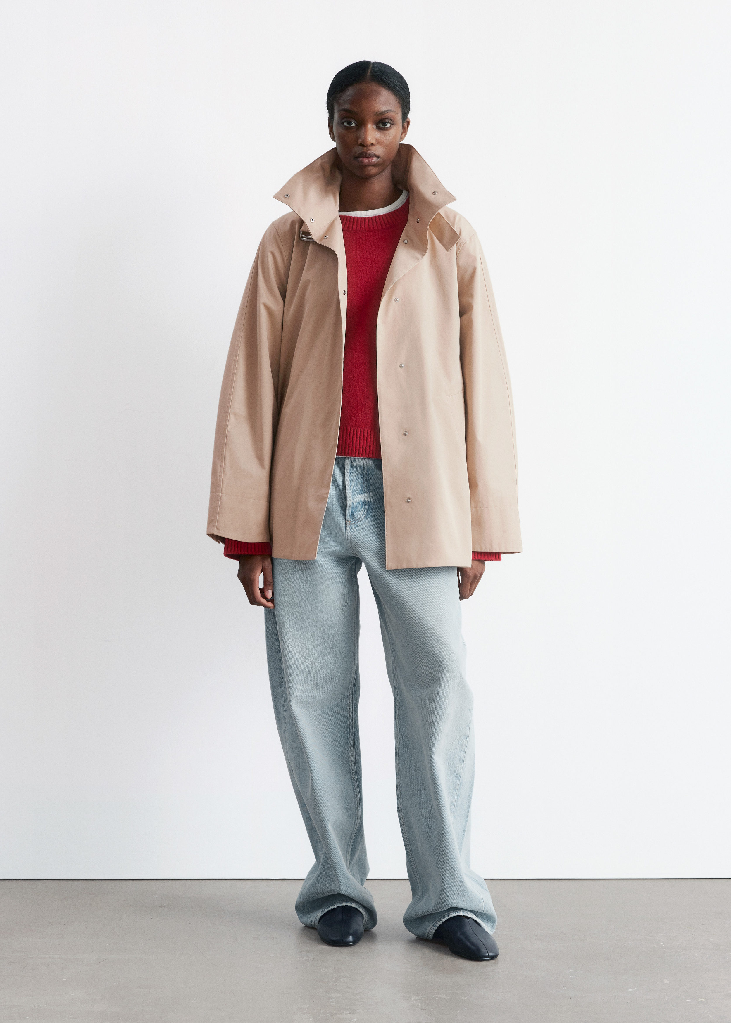 A-Line Funnel-Neck Jacket