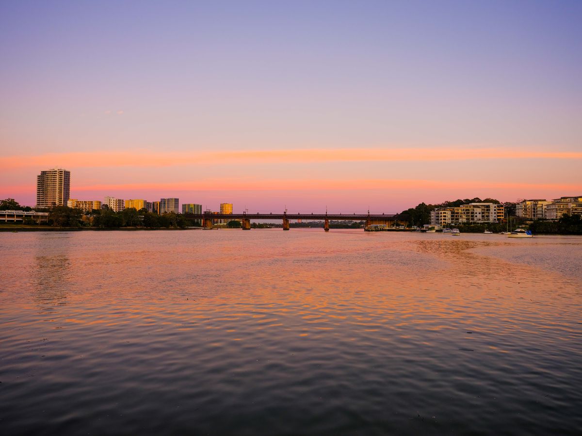 sunrise over a river