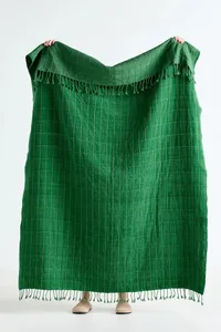 Anthropologie Desiree Cotton Windowpane Patch Throw Blanket Anthropologie Desiree Cotton Windowpane Patch Throw Blanket