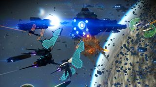 No Man's Sky Outlaw-update: ruimteschepen vliegen in een formatie