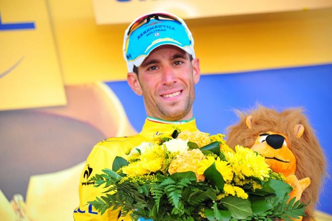 Vincenzo Nibali (Astana) leading the Tour de France after stage 13