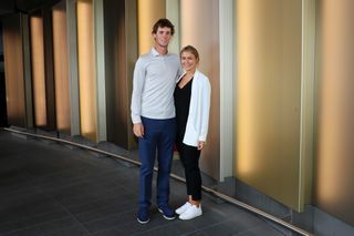 Thomas Pieters with his girlfriend Eva Bossaerts