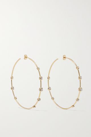 Sophia 14-Karat Gold Diamond Hoop Earrings