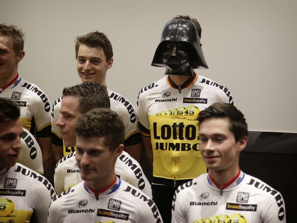 There was an intruder at the LottoNL-Jumbo team presentation