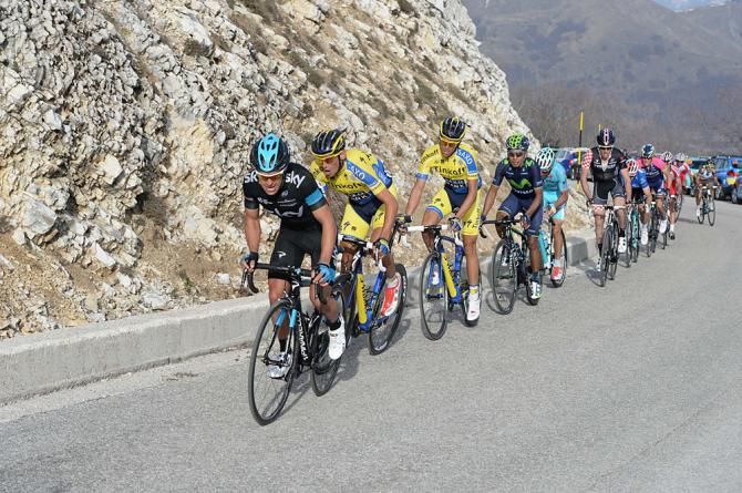 Richie Porte (Sky) tries to break the group up