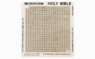 A microform King James Bible that went to the moon and back was auctioned in 2012 at Sotheby's in New York, for $56,250.
