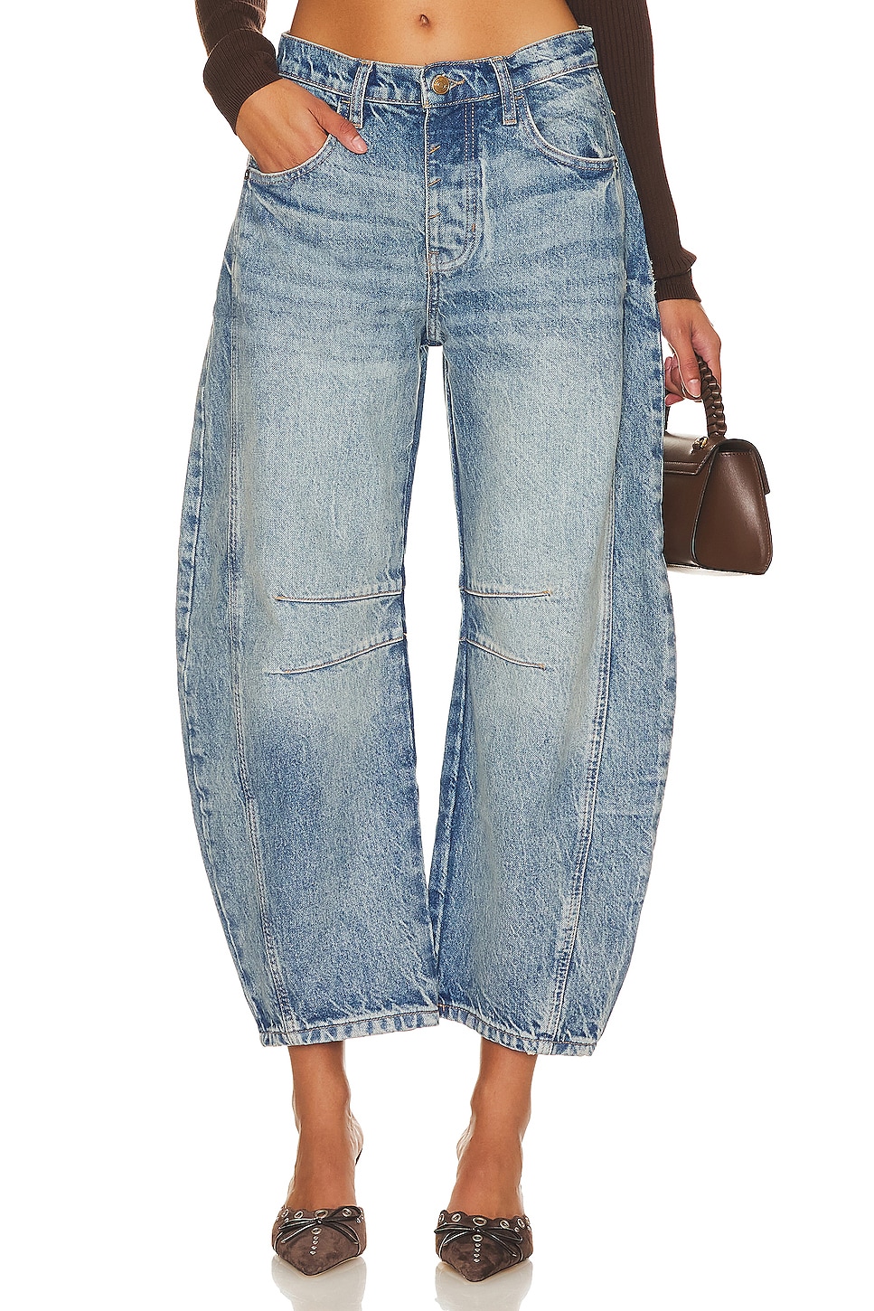 X We the Free Good Luck Mid Rise Barrel Jeans