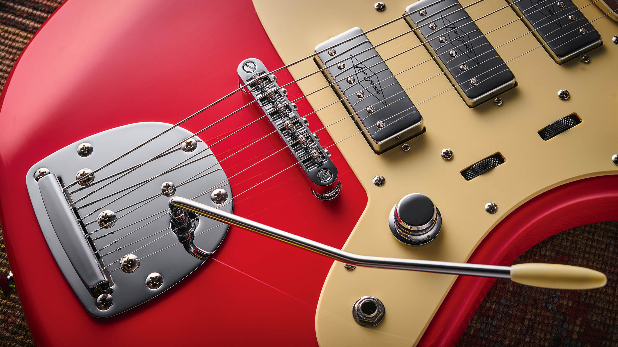 Vintage REVO Galactica: a retro-inspired red electric with switches, three pickups and vibrato