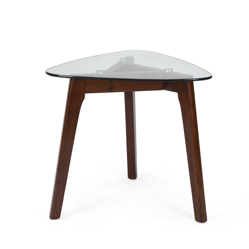 George Oliver Glass Top 3 Legs End Table &amp;amp; Reviews | Wayfair