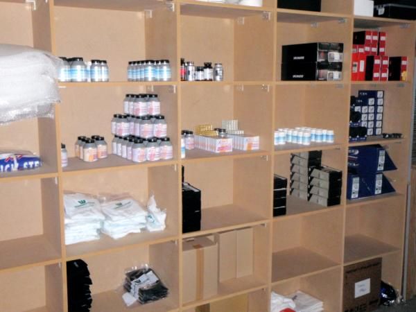 Spare sunglasses and chamois cream are stored upstairs.