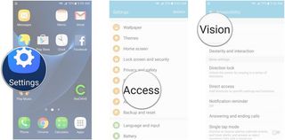 Launch the Settings app, tap Accessibility, tap Vision