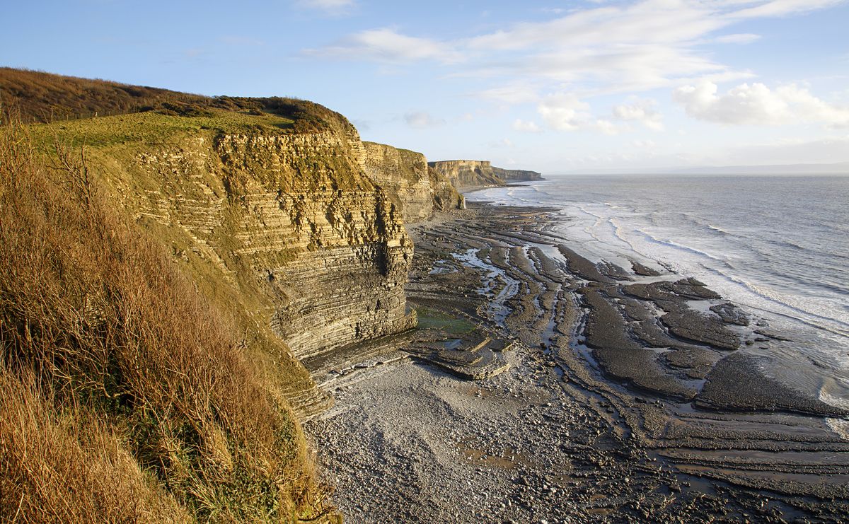 Dunraven beach in South Wales, where human remains were discovered