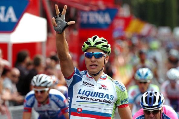 Peter Sagan (Liquigas-Cannondale) wins in Madrid.
