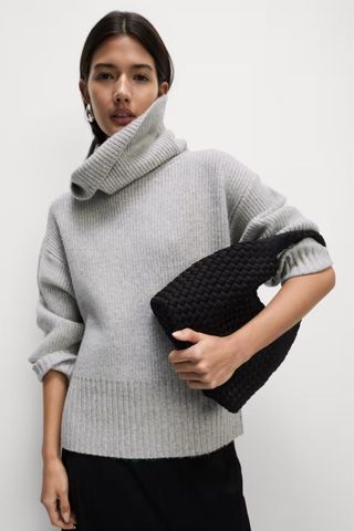 M&S Cloud-Yarn Textured Roll Neck Jumper