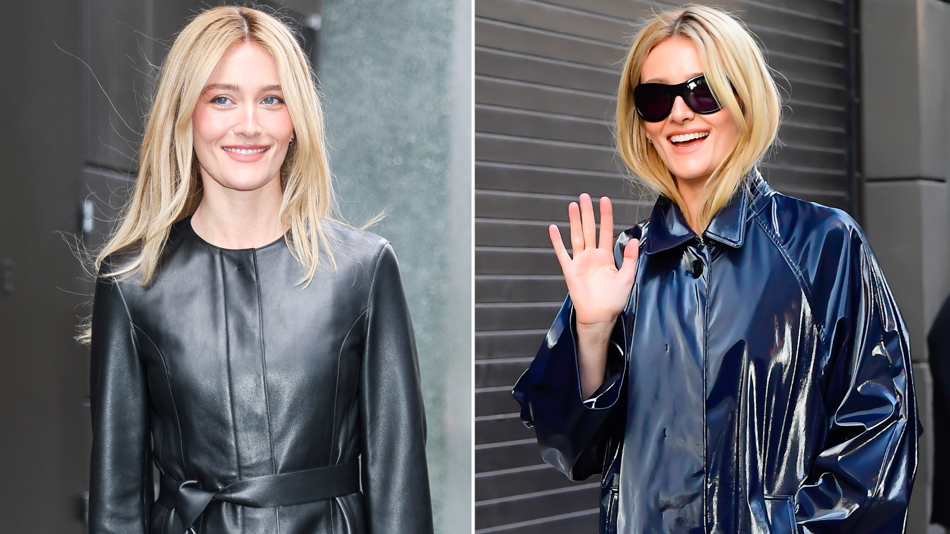 Sarah Pidgeon was spotted on the Love Story press tour in not one, but two Carolyn Bessette-Kennedy-inspired leather coats