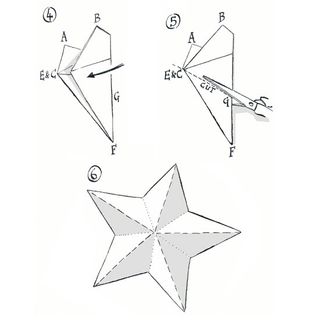 paper star with card and scissor to cut