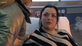 Bianca Jackson comforts Whitney Dean in hospital.