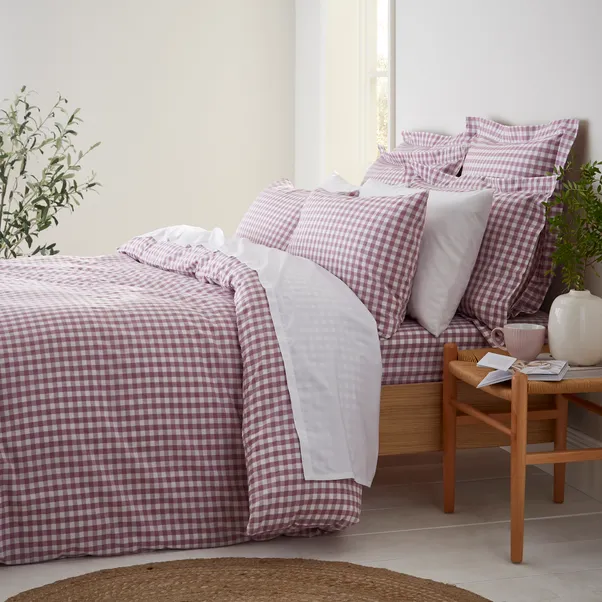 Dunelm, Portloe Woven Gingham Duvet Cover & Pillowcase Set
