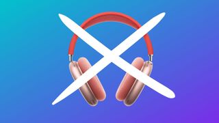   AirPods max красные с крестом насквозь