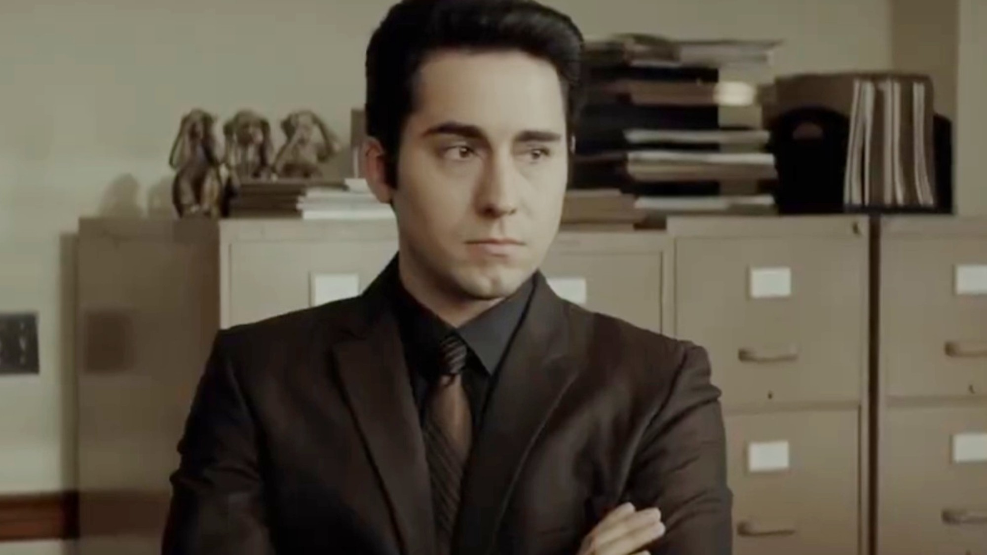 An unamused John Lloyd Young in Jersey Boys