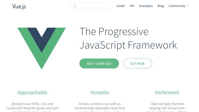 web design tools:  vue.js screengrab