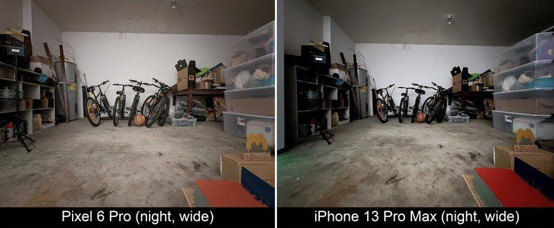 Pixel 6 Pro Vs Iphone 13 Pro Max Night Wide