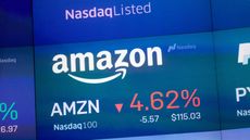Amazon stock price seen on a stock exchange banner Oct. 26, 2022