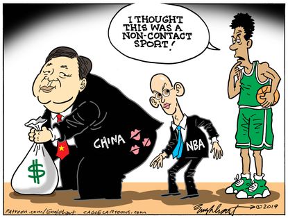 Political Cartoon U.S. China NBA Adam Silver