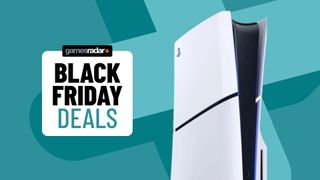 PS5 on a blue background with Black Friday deals badge