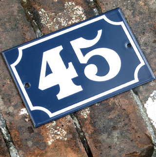 French house number plaque