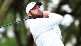 Scottie Scheffler takes a shot in the final round of the RBC Heritage