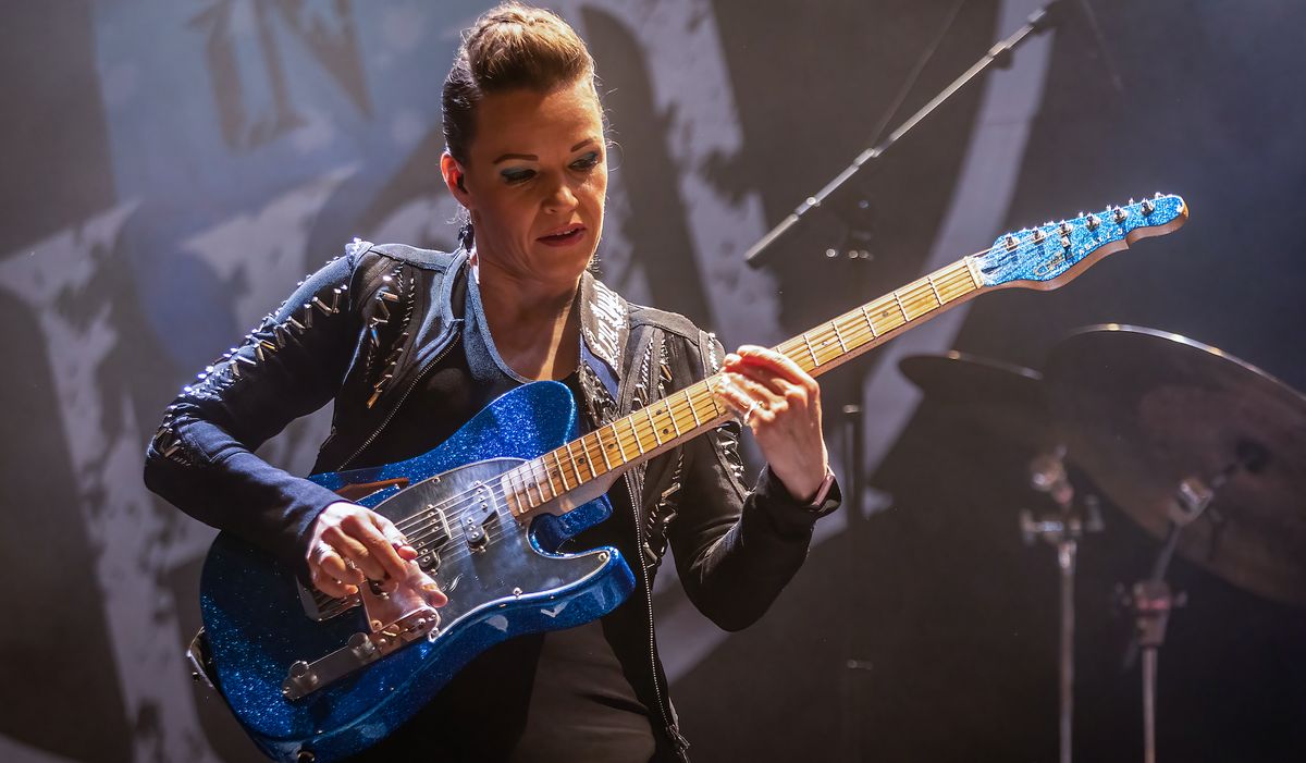 Erja Lyytinen performs on stage at The Blues in Hell Festival on September 03, 2021 in Stjordal, Norway